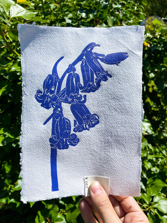 Handprinted Bluebell